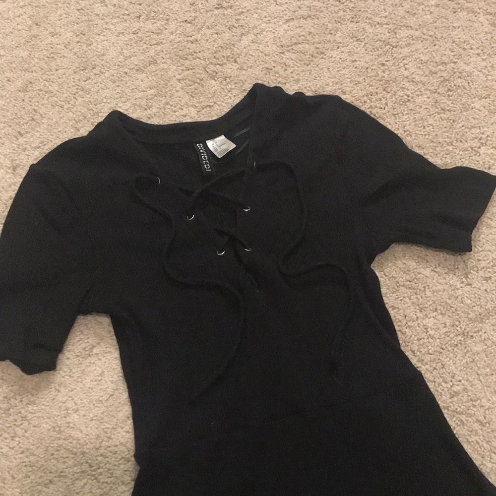 Black Lace Up H&M Divided Dress